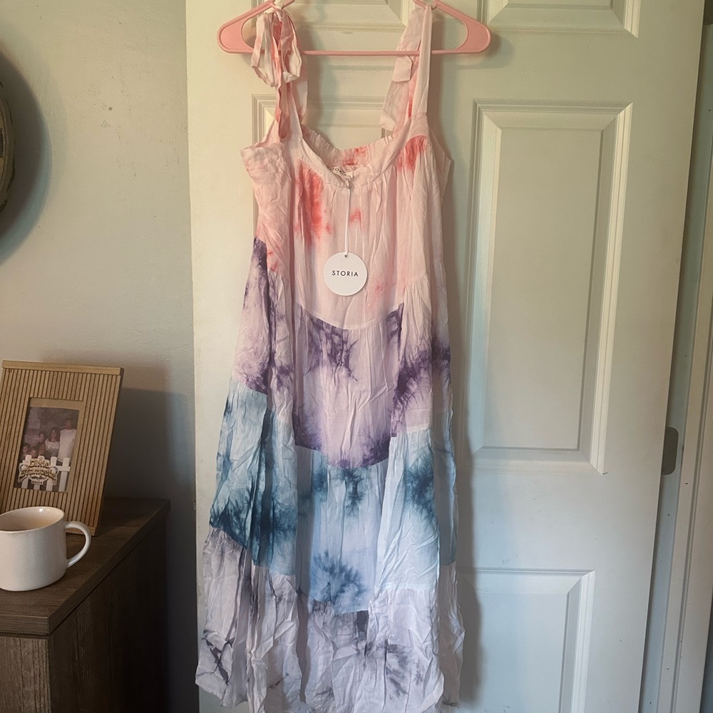 Storia Pink and Purple Chemise with Tie-Dye Elegance
